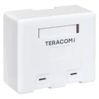 Корпус настенной розетки TERACOM PRO на 2 модуля Keystone со шторками и маркерами белый