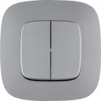 Valena ALLURE Переключатель двухклавишный 10А 250В с лицевой панелью Безвинтовые зажимы Алюминий