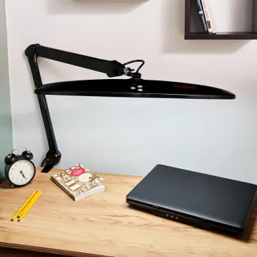 Настольная бестеневая лампа на струбцине , 84 LED, регулятор яркости, черная | 31-0411 | REXANT