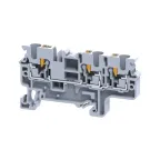 Клемма с 3-мя контактами push-in 4 кв.мм OptiClip СP-4-TRIPLET-I-серый