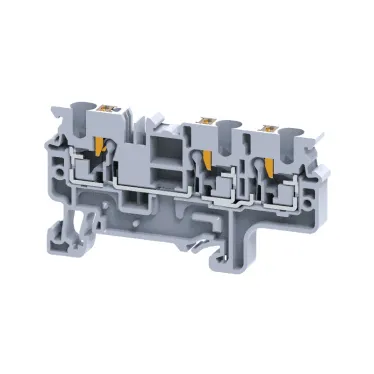 Клемма с 3-мя контактами push-in 4 кв.мм OptiClip СP-4-TRIPLET-I-серый