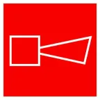 Знак F 11 ''Звуковой оповещатель пожарной тревоги'' 200х200 мм, пленка самоклеящаяся ГОСТ Р 12.4.026-2015