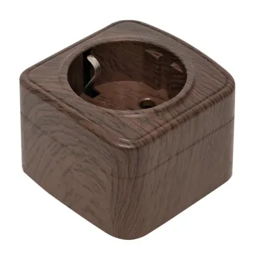 Розетка 1-местная ОП Минск 16А с заземлением темное дерево