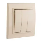 Выключатель трехклавишный СП 10А бежевый Минск