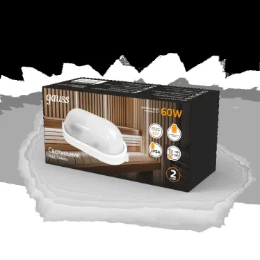 Светильник ЖКХ под лампу 1хE27 AC 220В IP54 овал 160х80х212мм max 60Вт НБП Gauss