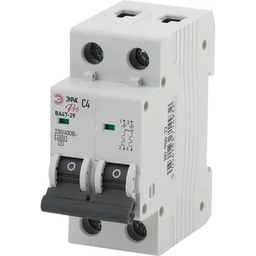 Выключатель автоматический PRO NO-900-22 ВА47-29 2P 4А кривая C 4,5кА ЭРА