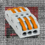 Строительно-монтажная клемма СМК 222-423 проходная3 полюса 0,08-4мм2 (25шт.) PROxima