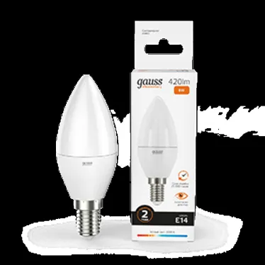 Лампа светодиодная LED 6 Вт 420 лм 3000К свеча теплый E14 AC 220В Elementary Gauss