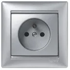 VALENA Рамка 1 пост горизонтальная алюминий