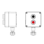 Взрывозащищенный пост управления из алюминия CPE-A-12-(1xP1B(11)-1xP1R(11))-1xKAEPM2MHK-20(C)1Ex d e IIC Т5 Gb / Ex tb IIIC T95°C Db IP66