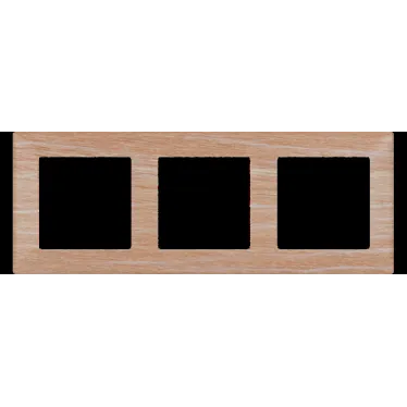 Valena LIFE Рамка 3 поста светлое дерево универсальная