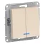 Выключатель двухклавишный ATLASDESIGN с подсветкой схема 5а 10АХ механизм бежевый