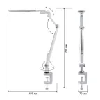 Светильник настольный светодиодный NLED-496-12W-S на струбцине серебро