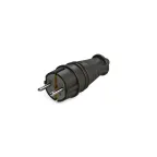                  Вилка 2К+З прямая каучуковая 16А/250В IP44 Чёрная MultiSet
               