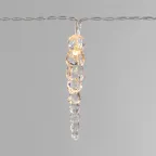 Гирлянда светодиодная Сосульки 1,5 м, 10 LED, прозрачный ПВХ, цвет свечения теплый белый, 2 х АА (батарейки не в комплекте) | 303-093 | NEON-NIGHT