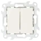 Выключатель двухклавишный, слоновая кость