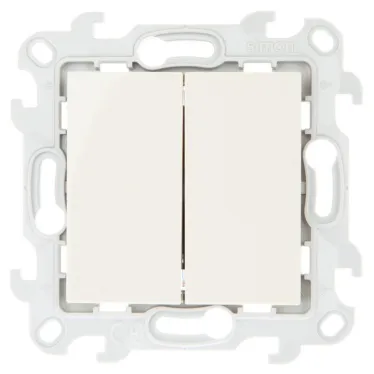 Выключатель двухклавишный, слоновая кость