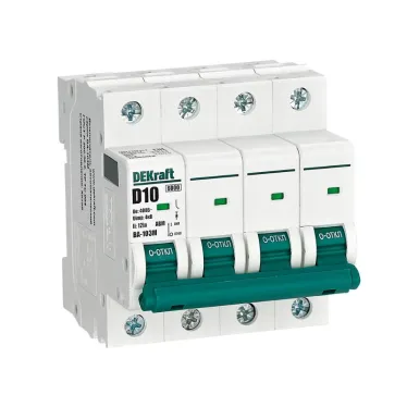Выключатель автоматический без теплозащиты 4P 10А х-ка D 6кА ВА-103M