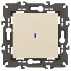 Выключатель с подсветкой, 10АХ-250В, Эра Elegance, сл.кость,14-1102-02