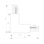 Коннектор угловой LGD-4TR-CON-L-INT-BK (C) | 024720 | Arlight