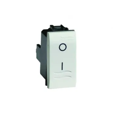 Выключатель одноклавишный, двухполюсный, бежевый