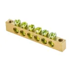 Шина PEN ноль-земля 6х9мм 6 отверстий латунь крепеж по краям PROxima