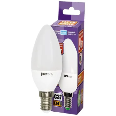 Лампа светодиодная LED 9Вт Е14 холодный матовая свеча