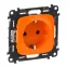 Valena ALLURE Розетка силовая 2К+З 16А 250В со шторками безвинтовые зажимы с лицевой панелью Оранжевая