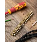 Шина PEN ноль-земля 6х9мм 16 отверстий латунь крепеж по центру PROxima