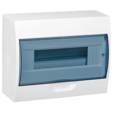 Щит распределительный навесной ЩРн-П-12 IP41 пластиковый белый прозрачная дверь