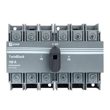 Рубильник 100A 3P реверсивный c рукояткой для прямой установки TwinBlock