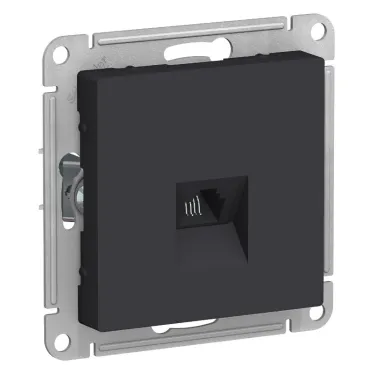 Розетка ATLASDESIGN телефонная RJ11 механизм карбон