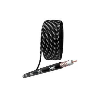 Кабель коаксиальный RG-6U 75 Ом Cu/(оплётка Cu 64%) PE цвет чёрный бухта 100 м