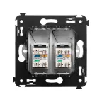 Avanti Телефонная розетка RJ-12 в стену двойная Закаленная сталь