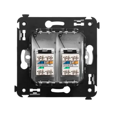 Avanti Телефонная розетка RJ-12 в стену двойная Закаленная сталь