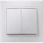КВАРТА Выключатель двухклавишный скрытый белый в сборе