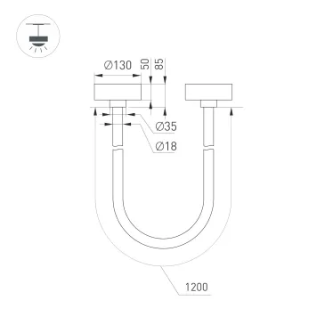 Светильник SP-TROPIC-SURFACE-R18-L1200-18W Warm3000 (GD, 360 deg, 230V) (Arlight, IP20 Пластик, 3 года) | 043402 | Arlight