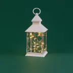 Декоративный фонарь с росой, белый корпус, размер 10,7х10,7х23,5 см, цвет теплый белый | 513-050 | NEON-NIGHT