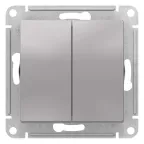 ATLASDESIGN 2-клавишный ВЫКЛЮЧАТЕЛЬ с самовозвратом, сх.2, 10А, механизм, АЛЮМИНИЙ