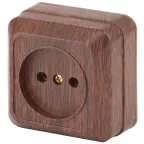 Розетка Intro Quadro 2-201-10 без заземления 2P, 16А-250В, IP20, ОУ, венге