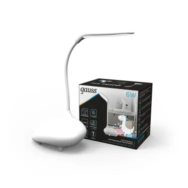 Светильник настольный Qplus GTL701 6W 330lm 2700-6000K 5V Li-ion 1200mA белый детский диммируемый LED 1/10/30 | GT7011 | Gauss