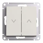 ATLASDESIGN 2-клавишный ВЫКЛЮЧАТЕЛЬ ЖАЛЮЗИ, 10А, мех., БЕЖЕВЫЙ