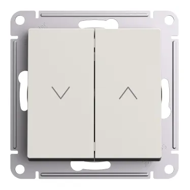 ATLASDESIGN 2-клавишный ВЫКЛЮЧАТЕЛЬ ЖАЛЮЗИ, 10А, мех., БЕЖЕВЫЙ