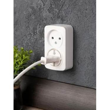 Розетка Минск 2-местная ОП 10А без заземления белая