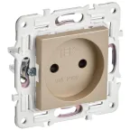 SKANDY Розетка без заземления с защитными шторками 10А SK-R01Sa песочный IEK