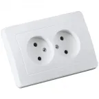 Розетка двойная скрытая белая