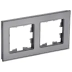 BRITE Рамка 2 поста РУ-2-2-БрСе стекло серый