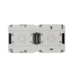 Quteo Блок: Выключатель + розетка с заземлением со шторками наружный серый IP44