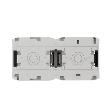 Quteo Блок: Выключатель + розетка с заземлением со шторками наружный серый IP44