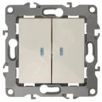                  Выключатель двойной с подсветкой, 10АХ-250В, Эра12, слоновая кость,12-1105-02
               